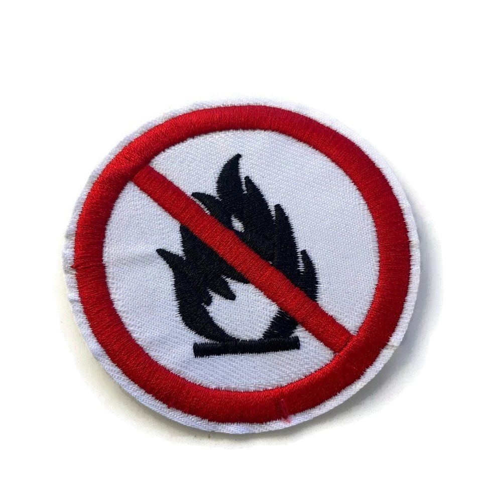 No Fire Sign Embroidered Patch